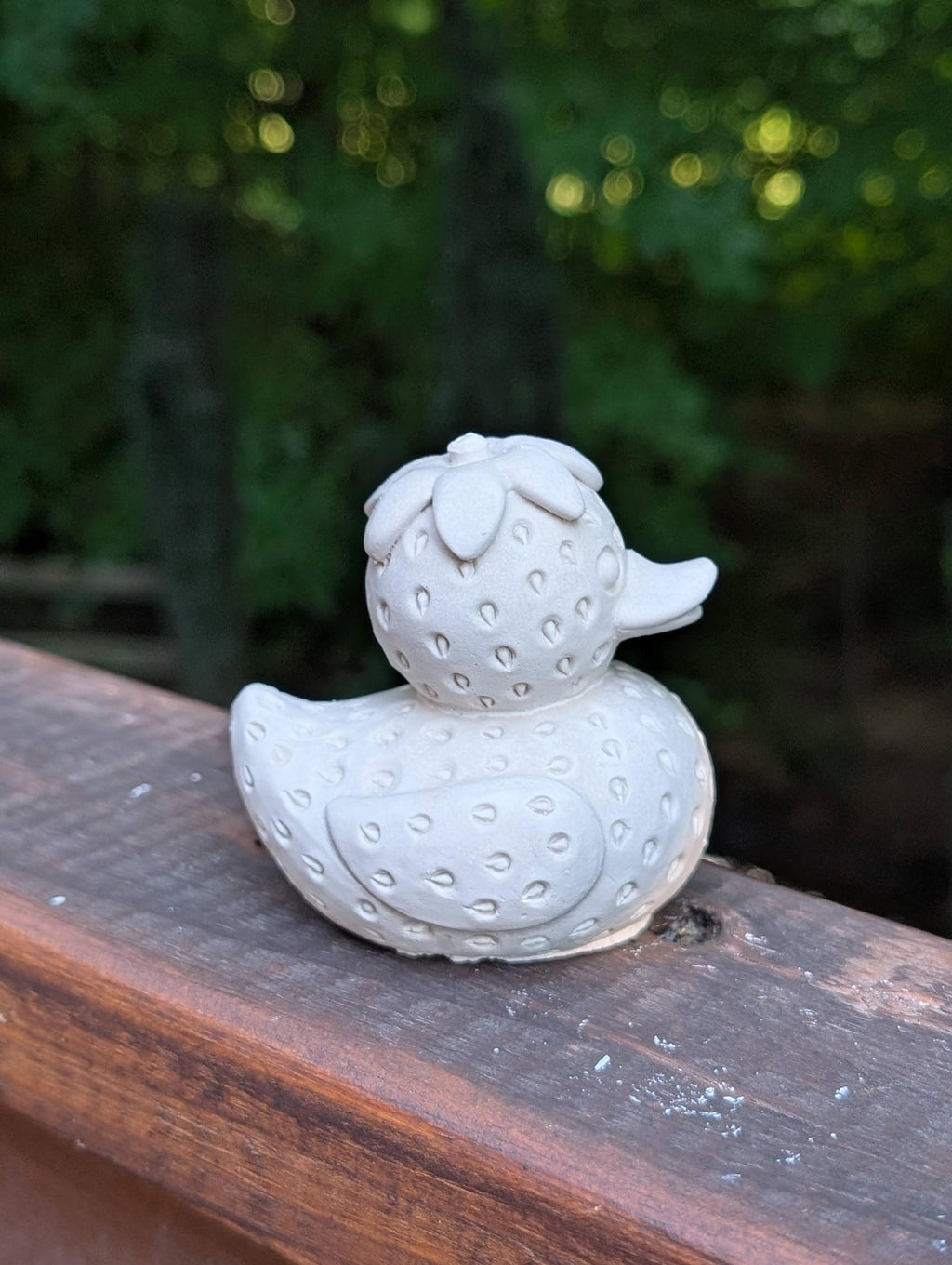 Strawberry Duck Figurine