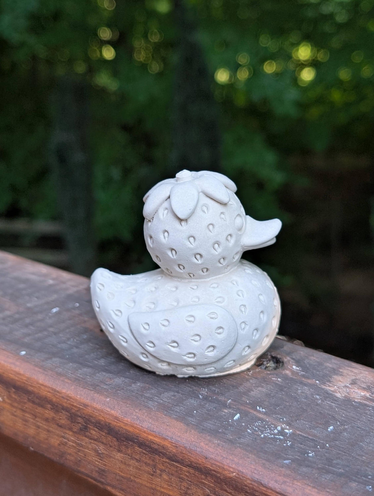 Strawberry Duck Figurine