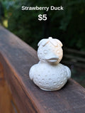 Strawberry Duck Figurine